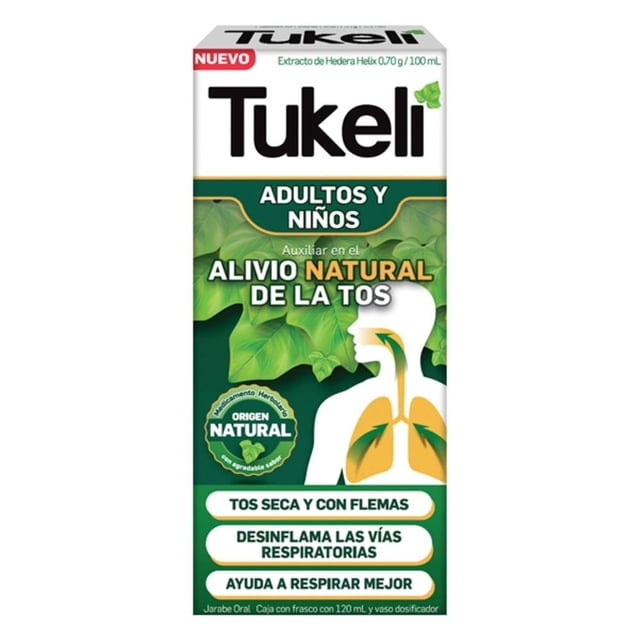 Jarabe para tos Tukeli 0.70 g/100 ml adultos y niños 120 ml