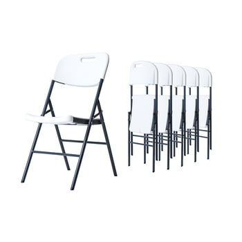 Sillas Plegables Blancas Paquete 6 piezas LOOMBER Para Exterior