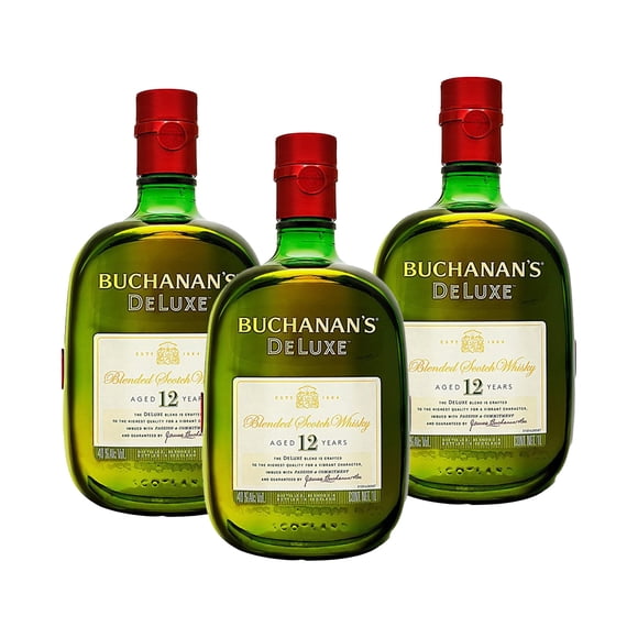 Paquete de 3 Whisky Buchanans Blend 12 Años 1 L
