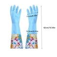 thumbnail image 3 of MTBLYS Guantes de limpieza con puños florales | Guantes largos de terciopelo de goma para uso doméstico | Agarre antideslizante para lavar platos y ropa, 3 of 8