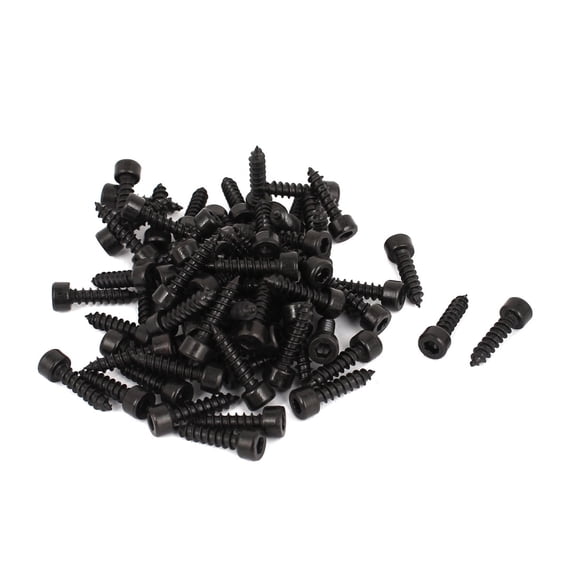 Tornillos autorroscantes de cabeza hexagonal de acero al carbono de 4 mm x 16 mm, 100 piezas