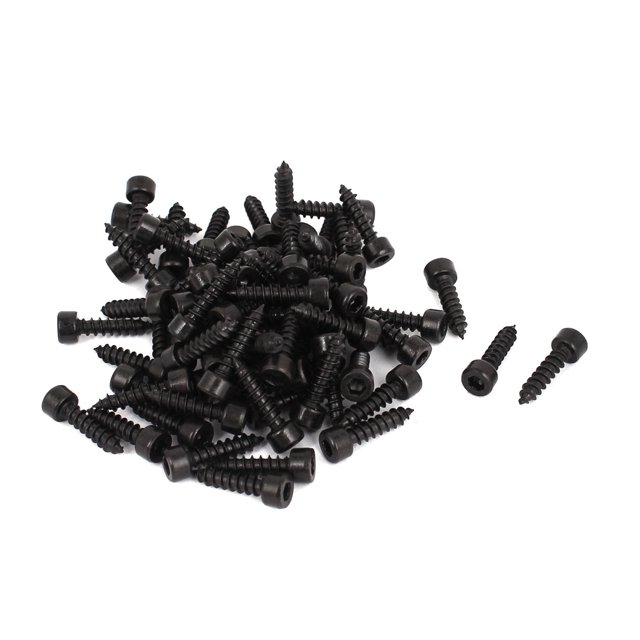 Tornillos autorroscantes de cabeza hexagonal de acero al carbono de 4 mm x 16 mm, 100 piezas