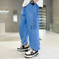 thumbnail image 1 of Pantalones de primavera y verano para niños, jeans para niños de colores claros, pantalones casuales de calle fritos para niños de tamaño pequeño y mediano, de moda, 1 of 1