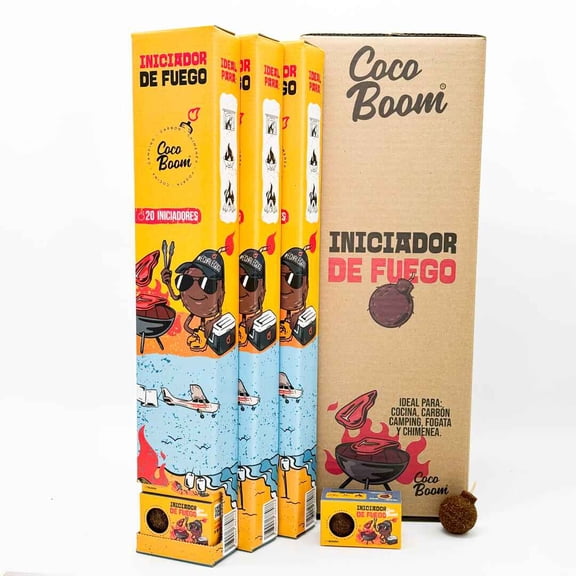 Iniciador De Fuego Carbon Leña Cocoboom, 12 Despachadores
