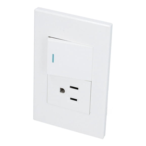 Placa Con 1 Apagador Y 1 Contacto Blanco 1/2 Surtek P624B