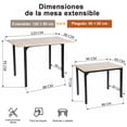 thumbnail image 4 of Mesa de comedor Plegable FurnitureR para 4-6 personas Beige, 4 of 9