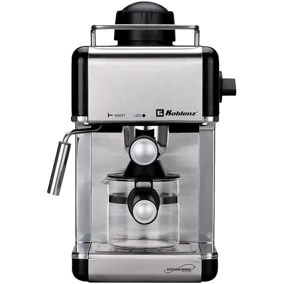Cafetera KOBLENZ CKM650 Espresso y Capuchino Negro/Acero Inoxidable