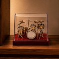 thumbnail image 4 of perfecl Mini Metal Drum Kit Collectible Tiny Drum Set Ornament Fine Craft Display Music Decor, 4 of 7