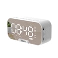 thumbnail image 1 of Reloj despertador Reloj despertador con superficie de espejo digital con altavoz BT y radio FM y pan Tomshoo  Blanco, 1 of 7