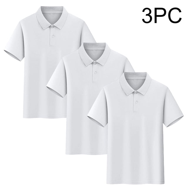 Conjunto de 3 piezas para niños y niñas: blusa de manga corta, uniforme escolar, camiseta deportiva, suave, transpirable, informal y bonita, como se muestra en la imagen, paquete de 3, de 2 a 15 años.