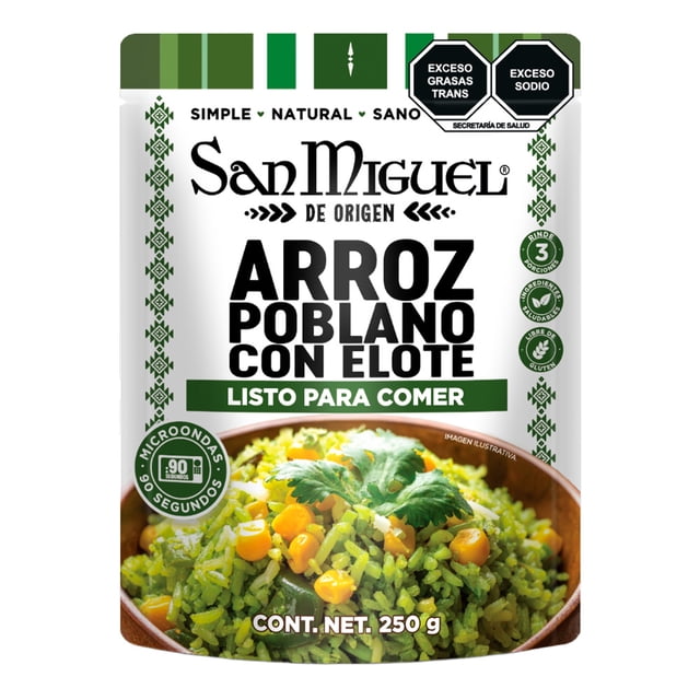 Arroz San Miguel poblano con elote listo para comer 250 g