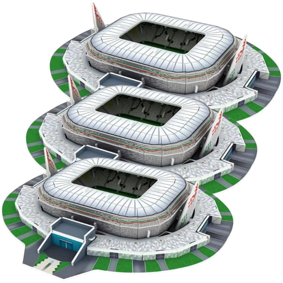 Estadio de Fútbol Escala JuventusStadium 3Pzas Turín 24 Partes 17.3x16.1x2.4cm EPS.