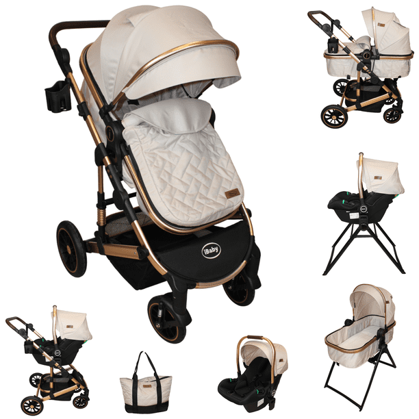 Carriola 6 En 1 | Base Mecedora | Autoasiento | Amalfi Ibaby caqui