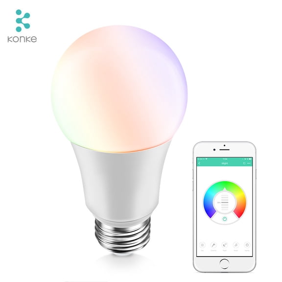 Foco Inteligente WIFI de Colores Konke 7W Atenuable RGB, funciona con Alexa, Siri y Google home