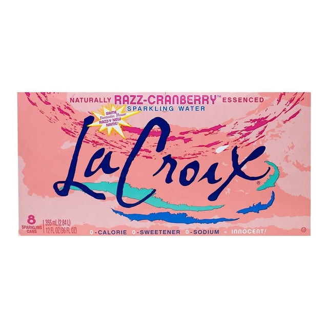 Agua gasificada La Croix Core sabor arándano frambuesa 8 latas de 355 ml c/u