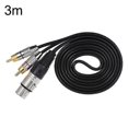 thumbnail image 1 of XLR Female To 2RCA Male Plug Stereo Audio Cable, Length: 3m, 1 of 4