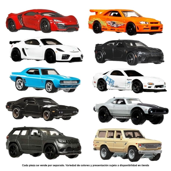 Vehículo de Juguete Mattel Hot Wheels Collector Auto Fast & Furious Varios Modelos 1 Pieza