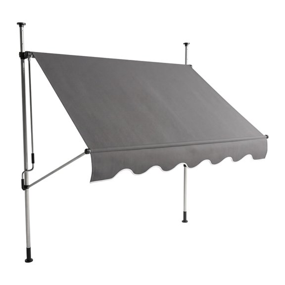 Toldo Marquesina Retráctil Misuri Gris 2x1.5m de Manivela con Altura Ajustable