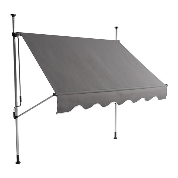 Toldo Marquesina Retráctil Misuri Gris 2x1.5m de Manivela con Altura Ajustable