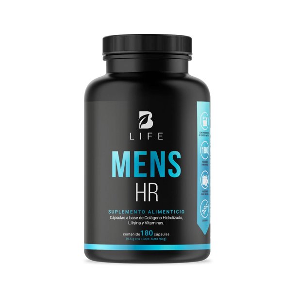 Vitaminas para el Cabello B Life Company Negro con Colágeno Hidrolizado y Biotina para Hombre