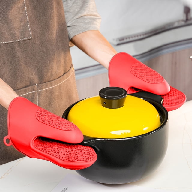 Guante de silicona resistente al calor para horno | Almohadilla de silicona gruesa y antideslizante | Guante de cocina con protección térmica | Guante de cocina duradero y resistente a quemadura
