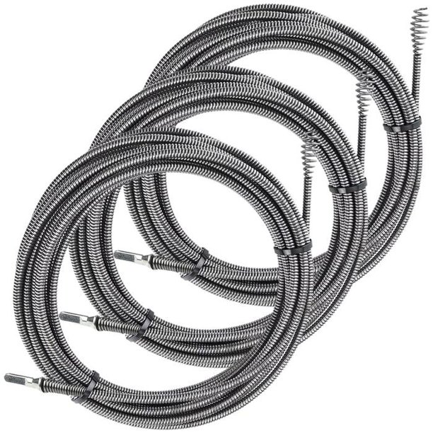 Destapa Tuberías de Resorte SnakeTol08m 3Pzas 8m ó 314" Longitud Desatascador Acero Inoxidable.
