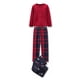 thumbnail image 4 of Pijama Simply Basic para Dama Playera Manga Larga con Pantalón Cuadros Rojo Talla EG 3 Piezas, 4 of 4