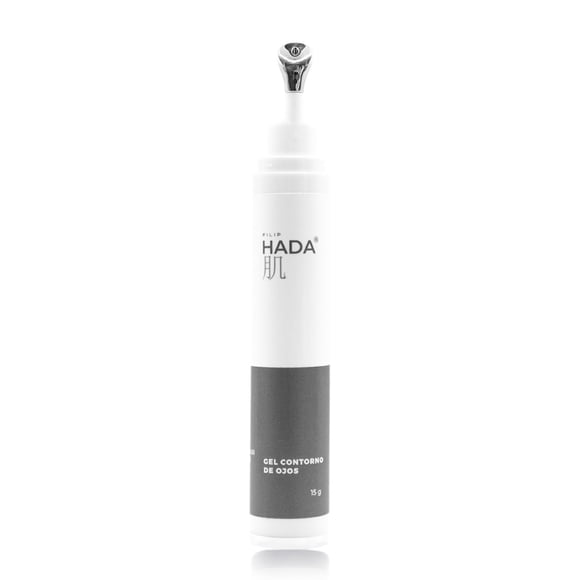 HADA Skincare, Gel Contorno De Ojos, Hexapeptido 8, Vitamina E, Reducción De Ojeras y Líneas De Expresión, Elimina Los Signos De Fatiga En La Mirada, Libre De Parabenos, 15g Filip Natural.