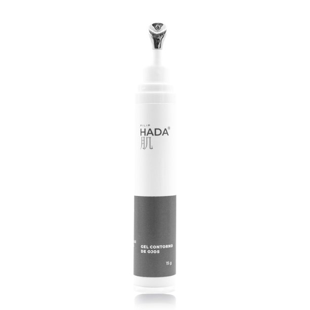 HADA Skincare, Gel Contorno De Ojos, Hexapeptido 8, Vitamina E, Reducción De Ojeras y Líneas De Expresión, Elimina Los Signos De Fatiga En La Mirada, Libre De Parabenos, 15g Filip Natural.