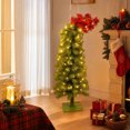 thumbnail image 2 of Amzcrzy Decoración navideña,Árbol de Navidad,Luces navideñas Árbol de Navidad artificial flexible con luces LED cálidas, árbol de Navidad con copa curva y caprichosa, decoración navideña de mesa para, 2 of 8