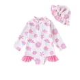 thumbnail image 1 of Odeerbi 0-3 Años Trajes de Baño de Manga Larga Con Gorro de Baño Traje de Baño de Entrenamiento Atlético de Una Pieza Traje de Baño de Surf de Playa, 1 of 7