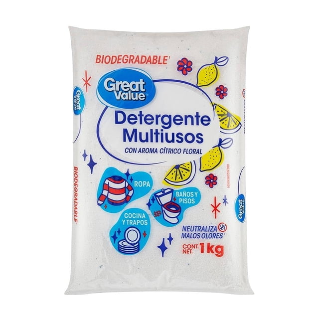 Detergente multiusos Great Value en polvo cítrico floral 1 Kg
