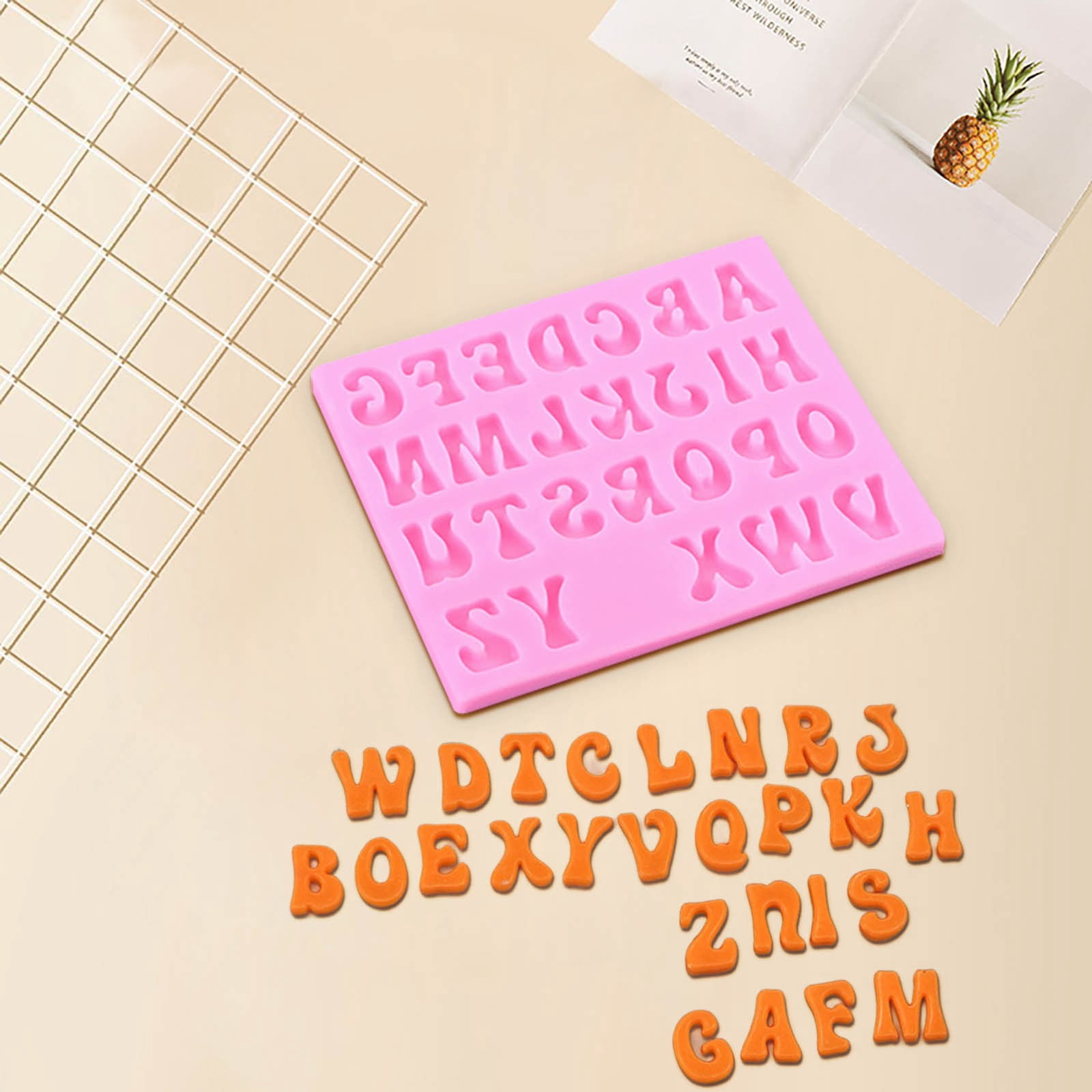 Fasiaou Silicone Letter Molds, Lowercase Uppercase Alphabet Letters and ...