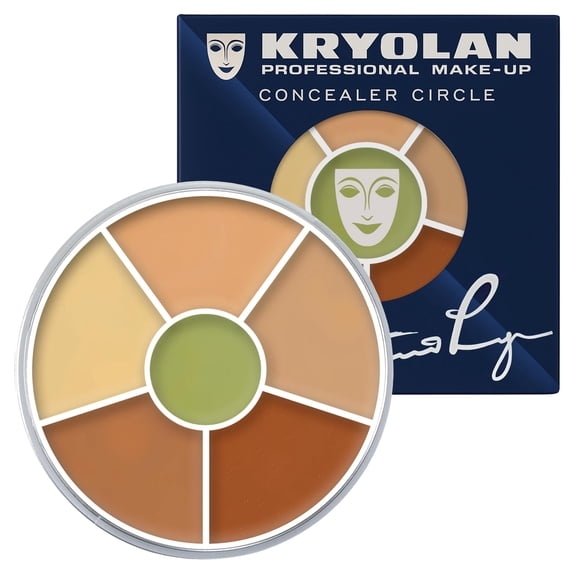 Kryolan Concealer Circle (No.5) - Paleta De Correctores En Crema De 6 Colores De Cobertura Completa - Corrector De Color Para Ojeras - Oculta Manchas Y Enrojecimientos - Maquillaje En Crema Profesiona