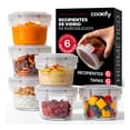 thumbnail image 1 of Set 6 Recipentes Redondos De Vidrio Cookify, Tapa Hermética | Contenedores Resistentes Sin Bpa, Aptos Para Horno, Congelador, 1 of 7