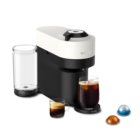 Cafetera y espresso Nespresso Vertuo Pop+ de Breville, color blanco coco