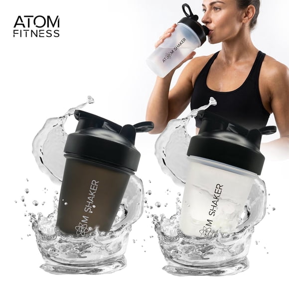 Vaso Deportivo Shaker ATOM FITNESS Mezclador 350 ml