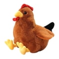thumbnail image 1 of Muñeco de peluche de pollo para decoración de sala de estar, lindo juguete de animal de granja, muñeco de peluche marrón 30 cm, 1 of 9