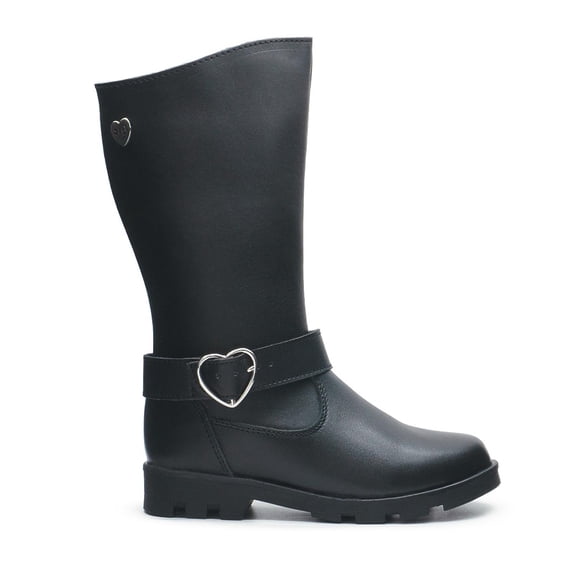 Bota Dogi Para Niña Antiderrapante Hebilla Corazón 100% Piel negro 21
