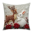 thumbnail image 2 of Juego de 2 cojines navideños de 45 x 45 cm | Cojines decorativos navideños | Fundas de cojín de lino suave para sofá y cama, 2 of 4