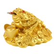 thumbnail image 3 of Estatua de rana de dinero de tres patas, sapo de la riqueza, según el Feng Shui, para decoración del hogar y la oficina. Dorado, 3 of 9