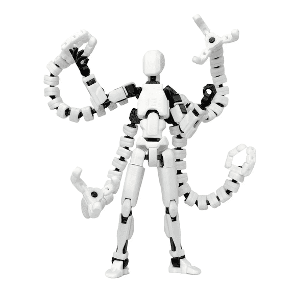 "Figuras De Acción T13 Robot 3d Con Articulaciones Móviles Lab.G blanco "