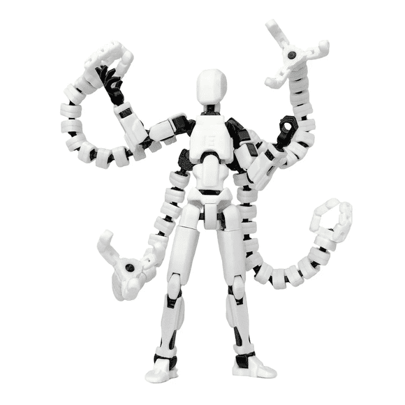 "Figuras De Acción T13 Robot 3d Con Articulaciones Móviles Lab.G blanco "