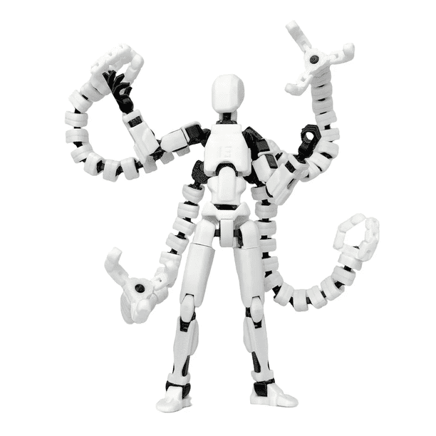 "Figuras De Acción T13 Robot 3d Con Articulaciones Móviles Lab.G blanco "