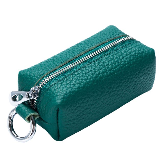 Qarigey Cartera de mujer, llaves de cuero, llavero portátil, monedero, organizador para mujer Carteras Verde oscuro