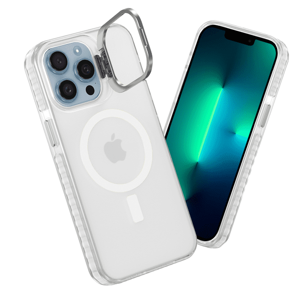 Funda Case Carcasa Tornasol Color Blanco Con Soporte Premium Para iPhone 13 PRO Compatible Con Magsafe