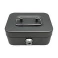 thumbnail image 4 of Caja de dinero con cerradura, pequeña caja de metal para guardar baratijas, caja para ahorrar dinero, caja con cerradura Gris, 4 of 9