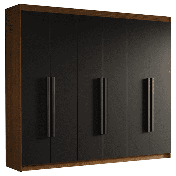 Ropero Closet Madesa Venus 6 Puertas 180cm Marrón/Negro 2