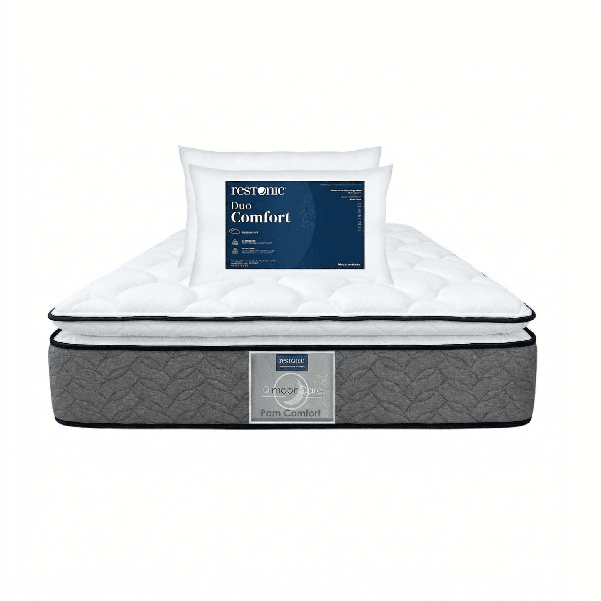 Colchón Queen Size Restonic Pam Ultra Confort  Ortopédico + 2 Almohadas