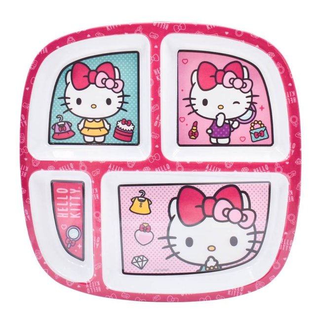 Plato Fun Kids con Divisiones Hello Kitty 23 cm